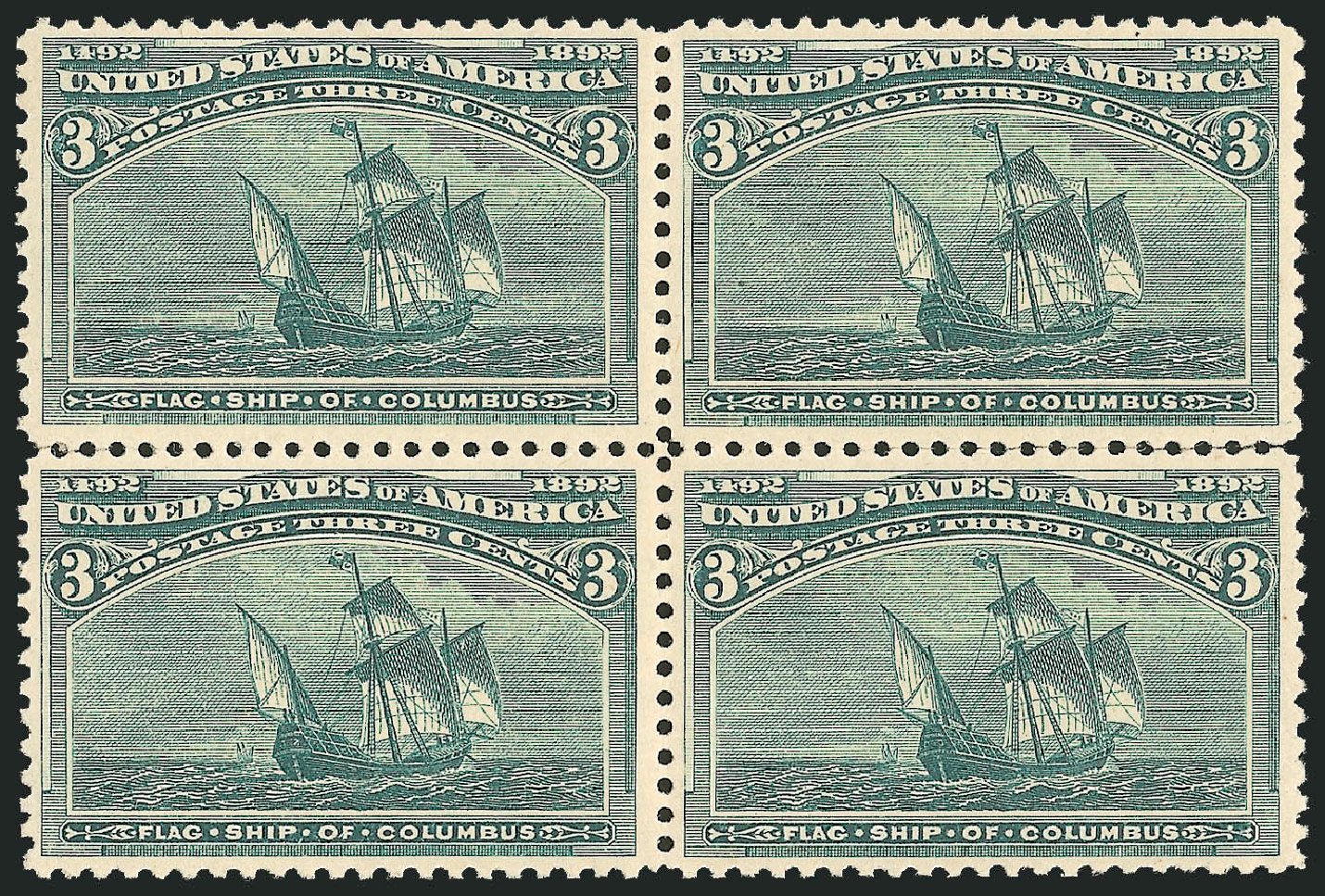 US Stamp Price Scott Catalog #232 - 1893 3c Columbian Exposition. Robert Siegel Auction Galleries, Dec 2012, Sale 1037, Lot 1807