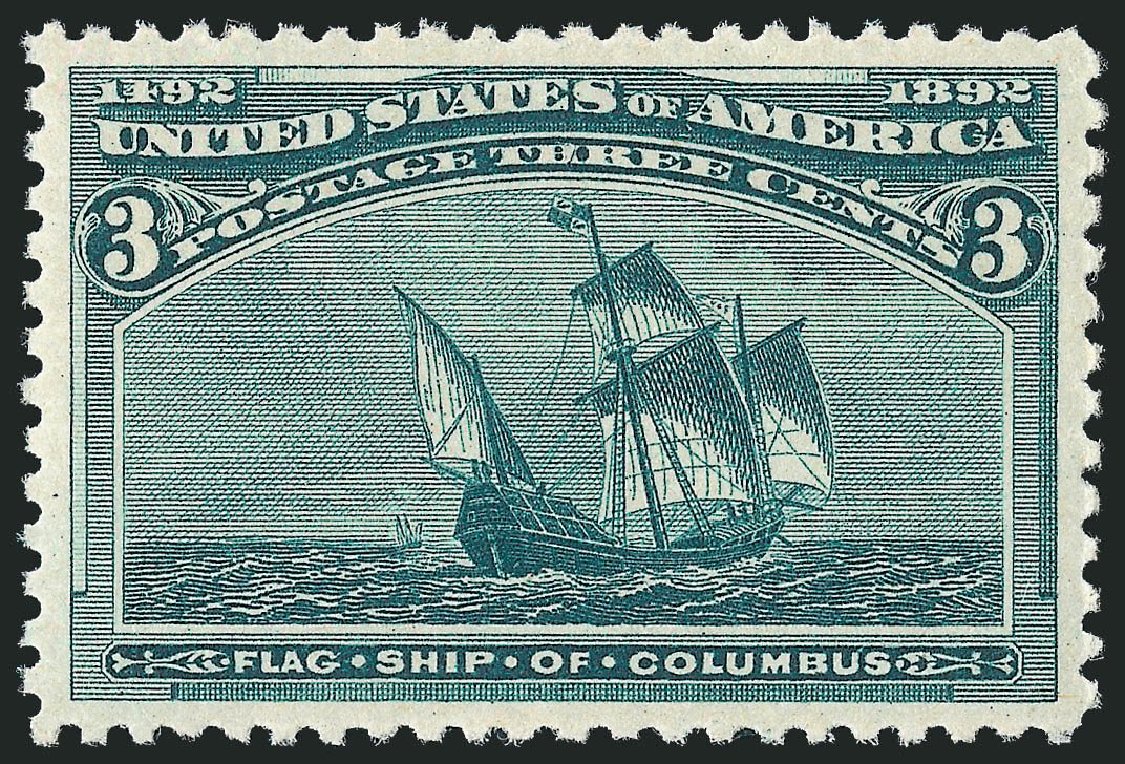 US Stamp Value Scott 232: 3c 1893 Columbian Exposition. Robert Siegel Auction Galleries, Jul 2013, Sale 1050, Lot 337
