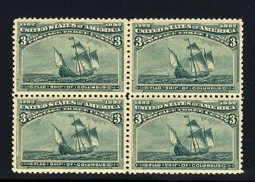 US Stamp Price Scott Catalogue # 232: 1893 3c Columbian Exposition. Cherrystone Auctions, Jan 2008, Sale 200801, Lot 1148