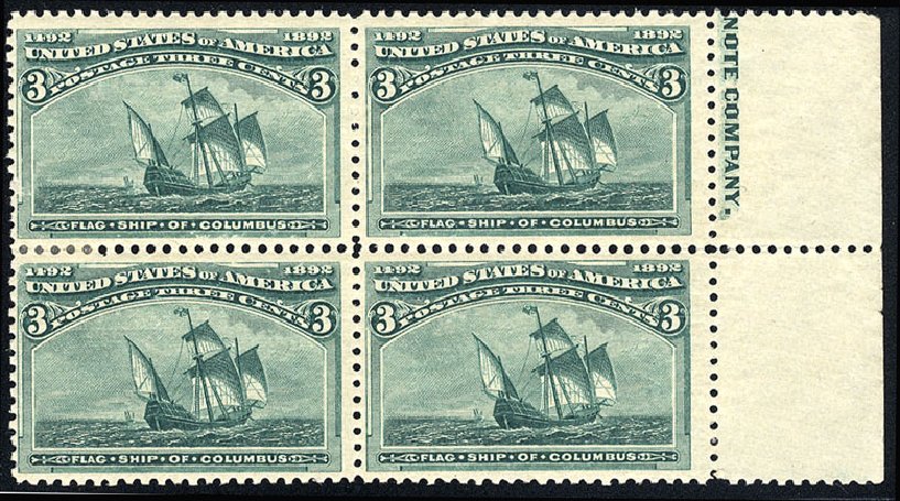 Value of US Stamps Scott Catalogue #232: 3c 1893 Columbian Exposition. Cherrystone Auctions, Jan 2010, Sale 201001, Lot 118