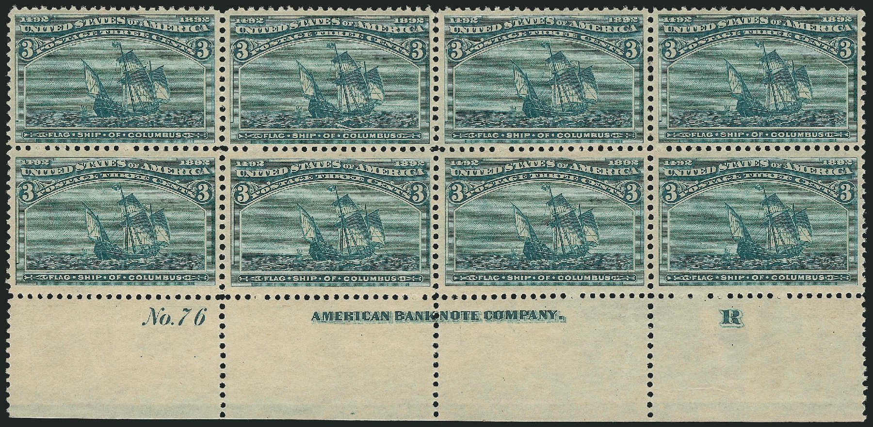 US Stamps Value Scott #232: 3c 1893 Columbian Exposition. Robert Siegel Auction Galleries, Nov 2013, Sale 1061, Lot 3668