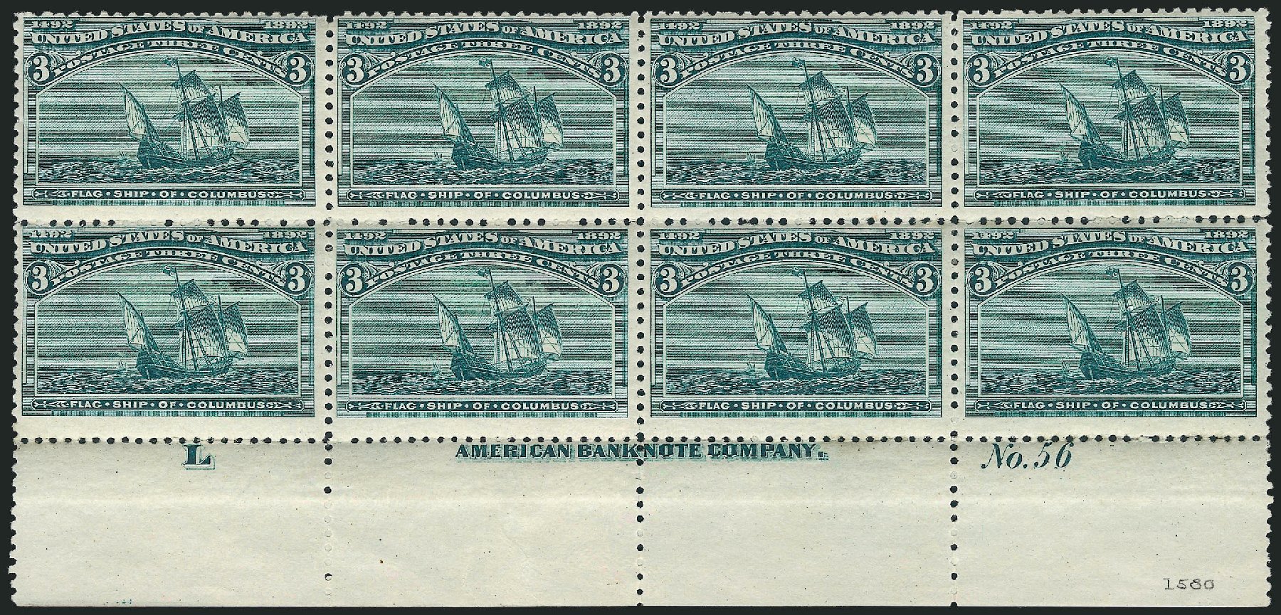 Prices of US Stamps Scott # 232: 3c 1893 Columbian Exposition. Robert Siegel Auction Galleries, Apr 2009, Sale 971, Lot 1108