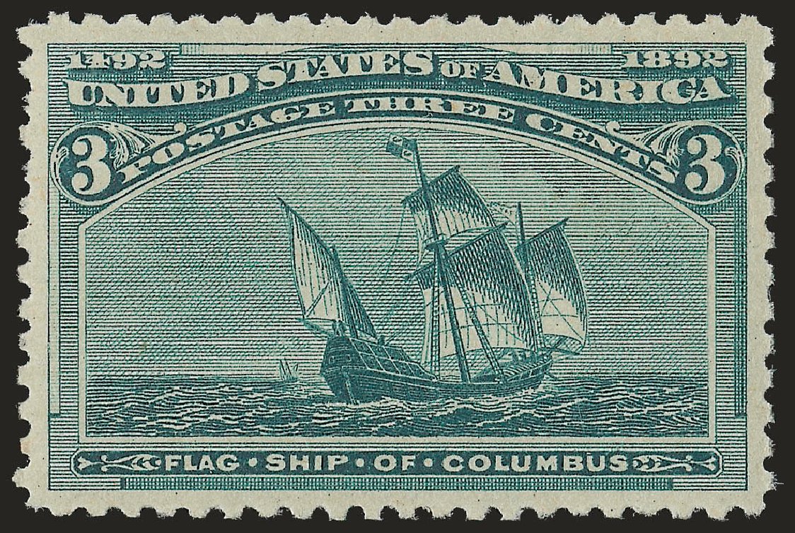 US Stamps Value Scott # 232: 3c 1893 Columbian Exposition. Robert Siegel Auction Galleries, Jun 2009, Sale 975, Lot 1488