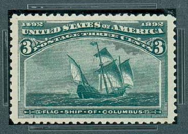 US Stamp Values Scott Catalog #232 - 1893 3c Columbian Exposition. Matthew Bennett International, Oct 2007, Sale 322, Lot 2079