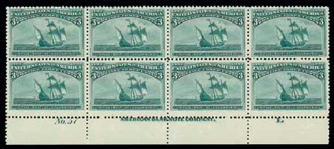 Costs of US Stamp Scott Catalogue 232: 3c 1893 Columbian Exposition. Matthew Bennett International, Dec 2007, Sale 325, Lot 1719