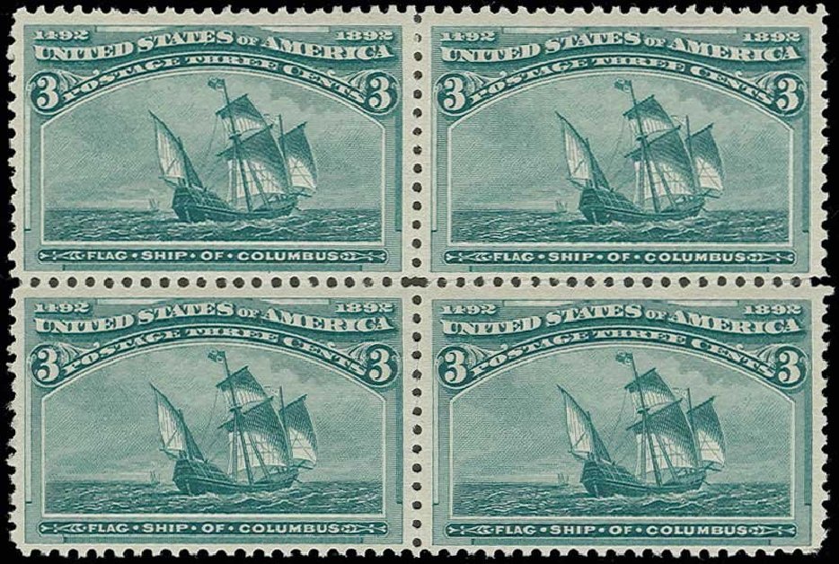 US Stamps Prices Scott #232 - 1893 3c Columbian Exposition. H.R. Harmer, Jun 2013, Sale 3003, Lot 1149