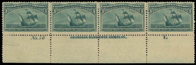 Costs of US Stamp Scott Catalogue # 232 - 3c 1893 Columbian Exposition. Daniel Kelleher Auctions, Apr 2012, Sale 629, Lot 229