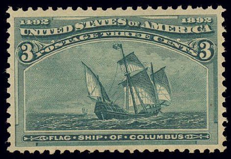 Prices of US Stamps Scott #232 - 1893 3c Columbian Exposition. Daniel Kelleher Auctions, Feb 2013, Sale 634, Lot 159