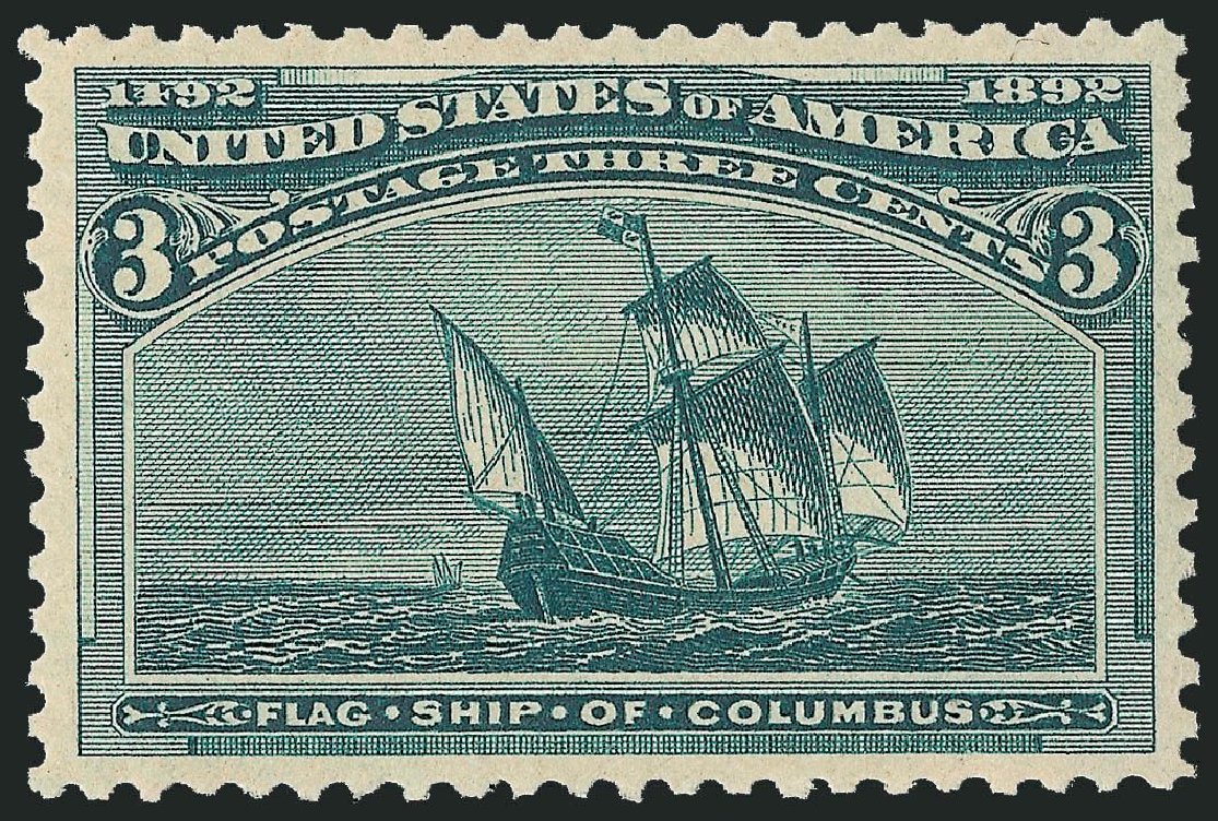 US Stamps Values Scott Catalogue #232 - 3c 1893 Columbian Exposition. Robert Siegel Auction Galleries, Jul 2013, Sale 1050, Lot 339