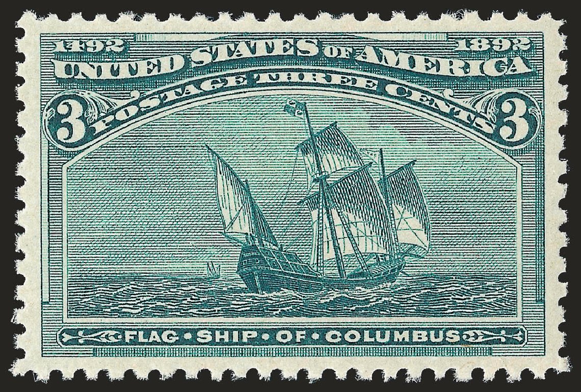 Value of US Stamp Scott # 232: 3c 1893 Columbian Exposition. Robert Siegel Auction Galleries, Dec 2009, Sale 982, Lot 5539