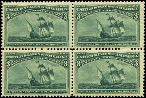 Price of US Stamp Scott #232: 1893 3c Columbian Exposition. Harmer-Schau Auction Galleries, Feb 2012, Sale 92, Lot 990
