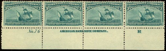 Cost of US Stamps Scott 232 - 1893 3c Columbian Exposition. Daniel Kelleher Auctions, Mar 2013, Sale 635, Lot 340