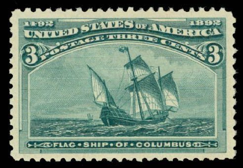 Price of US Stamp Scott Catalog 232: 1893 3c Columbian Exposition. Daniel Kelleher Auctions, Apr 2013, Sale 636, Lot 180