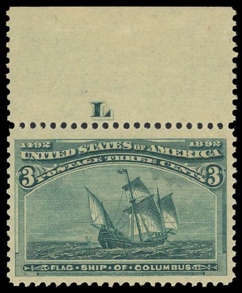 Value of US Stamps Scott Catalogue # 232: 3c 1893 Columbian Exposition. Daniel Kelleher Auctions, Jun 2012, Sale 630, Lot 1501