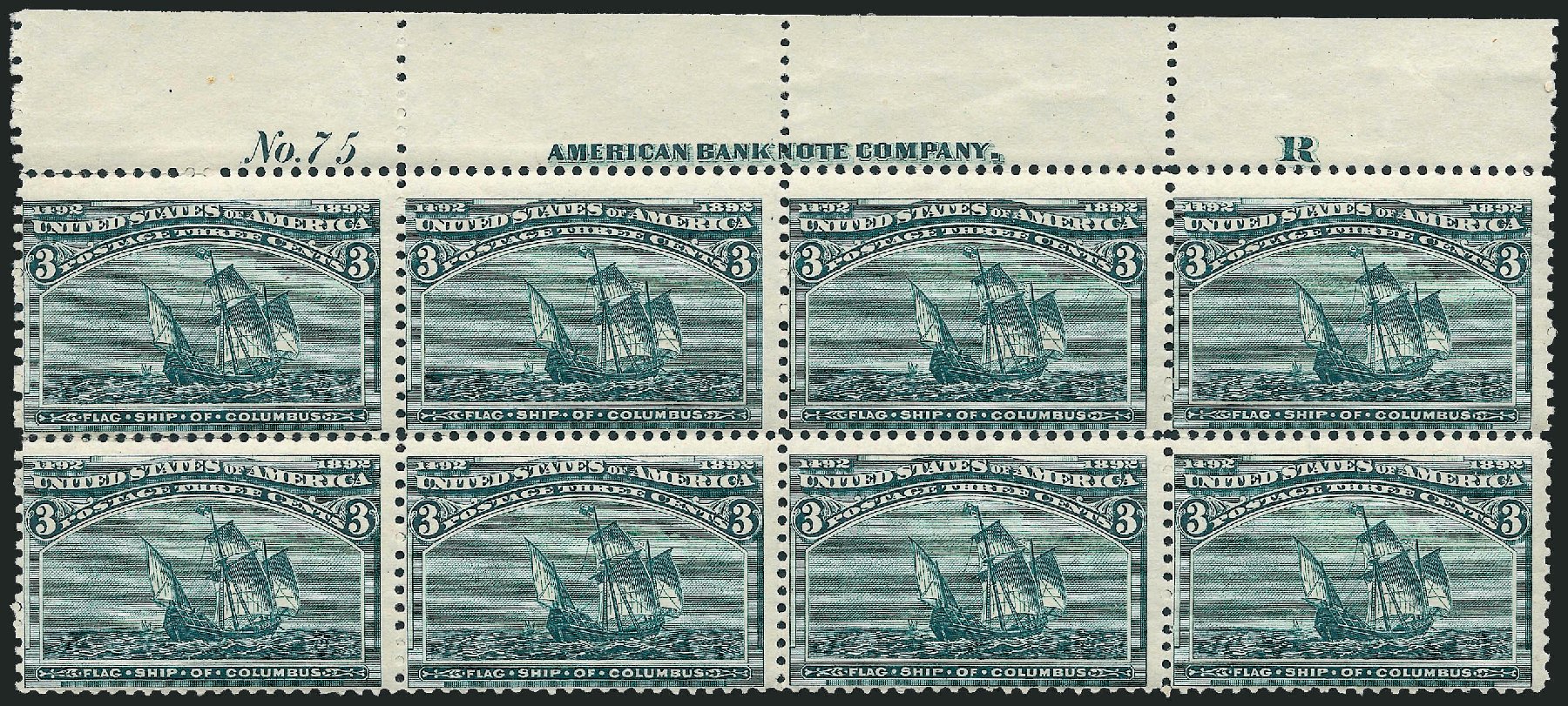 Cost of US Stamps Scott Catalog #232 - 1893 3c Columbian Exposition. Robert Siegel Auction Galleries, Apr 2009, Sale 971, Lot 1111
