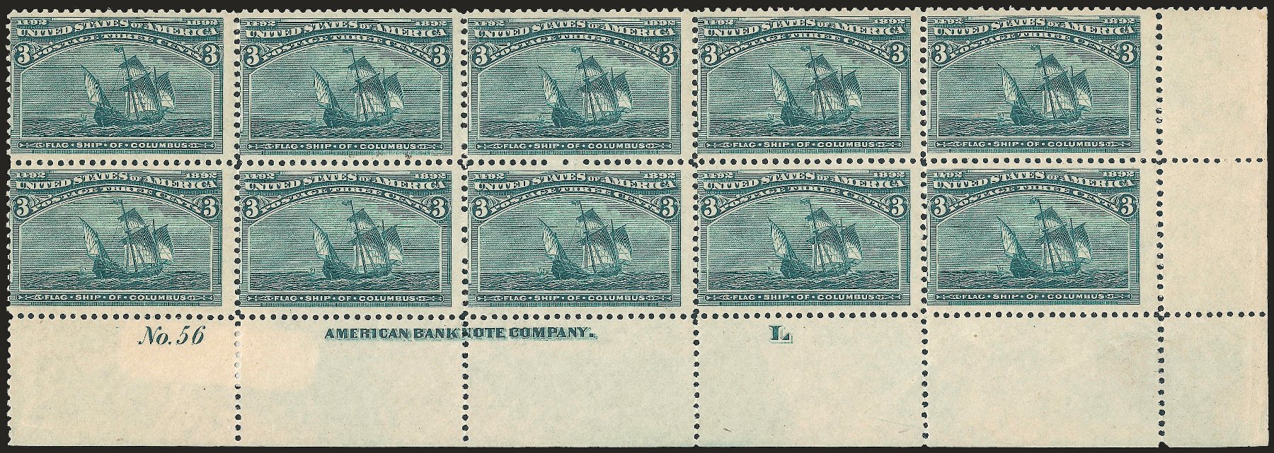 US Stamps Prices Scott Catalog #232 - 1893 3c Columbian Exposition. Robert Siegel Auction Galleries, Jun 2009, Sale 975, Lot 1491