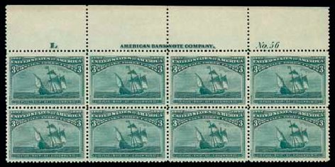 Prices of US Stamps Scott Catalogue 232 - 1893 3c Columbian Exposition. Matthew Bennett International, Dec 2007, Sale 324, Lot 1134
