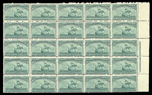US Stamps Value Scott Catalog #232: 1893 3c Columbian Exposition. Matthew Bennett International, Sep 2010, Sale 333, Lot 3634