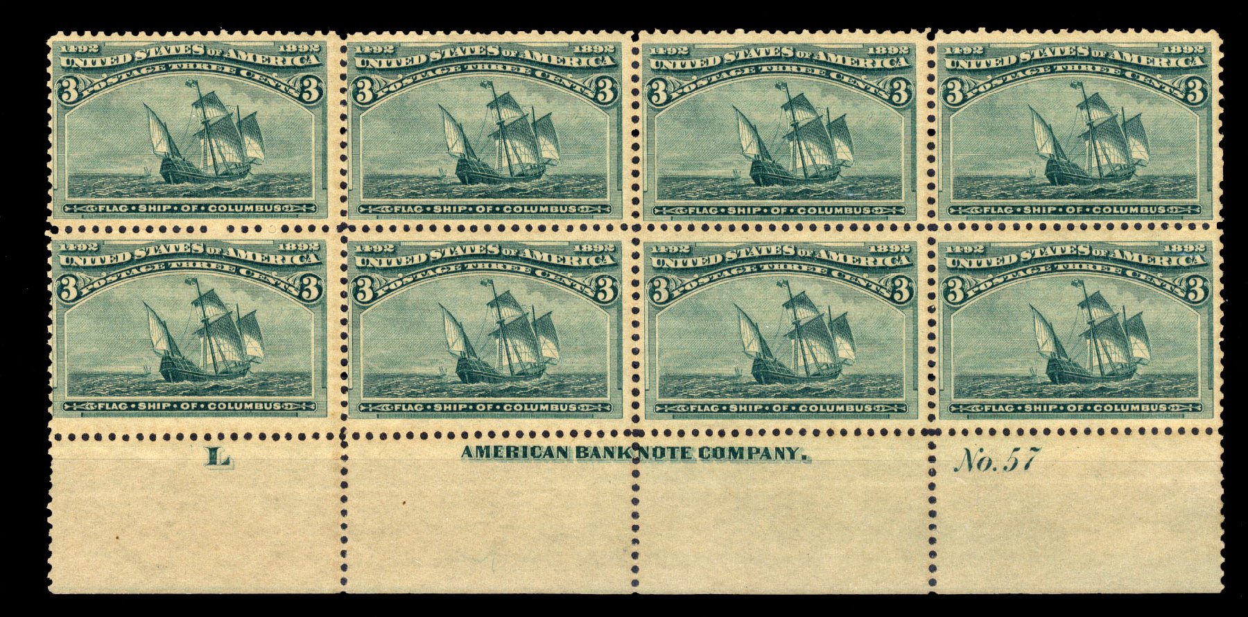 US Stamps Prices Scott Catalog 232 - 3c 1893 Columbian Exposition. Cherrystone Auctions, Mar 2010, Sale 201003, Lot 134