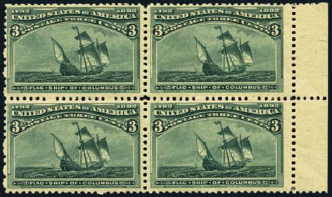 Value of US Stamps Scott Cat. 232: 1893 3c Columbian Exposition. Harmer-Schau Auction Galleries, Oct 2012, Sale 95, Lot 204