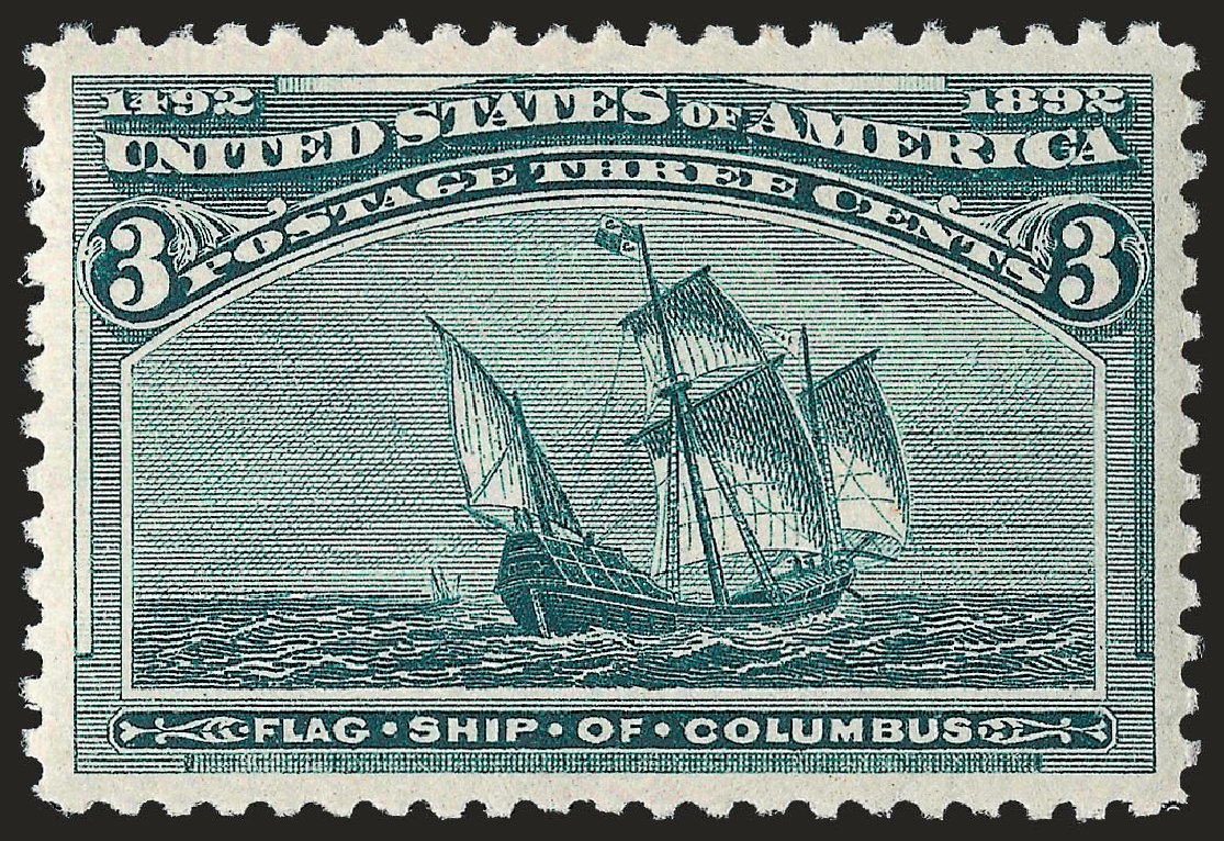 Value of US Stamps Scott Catalog #232 - 3c 1893 Columbian Exposition. Robert Siegel Auction Galleries, Dec 2008, Sale 967, Lot 4354