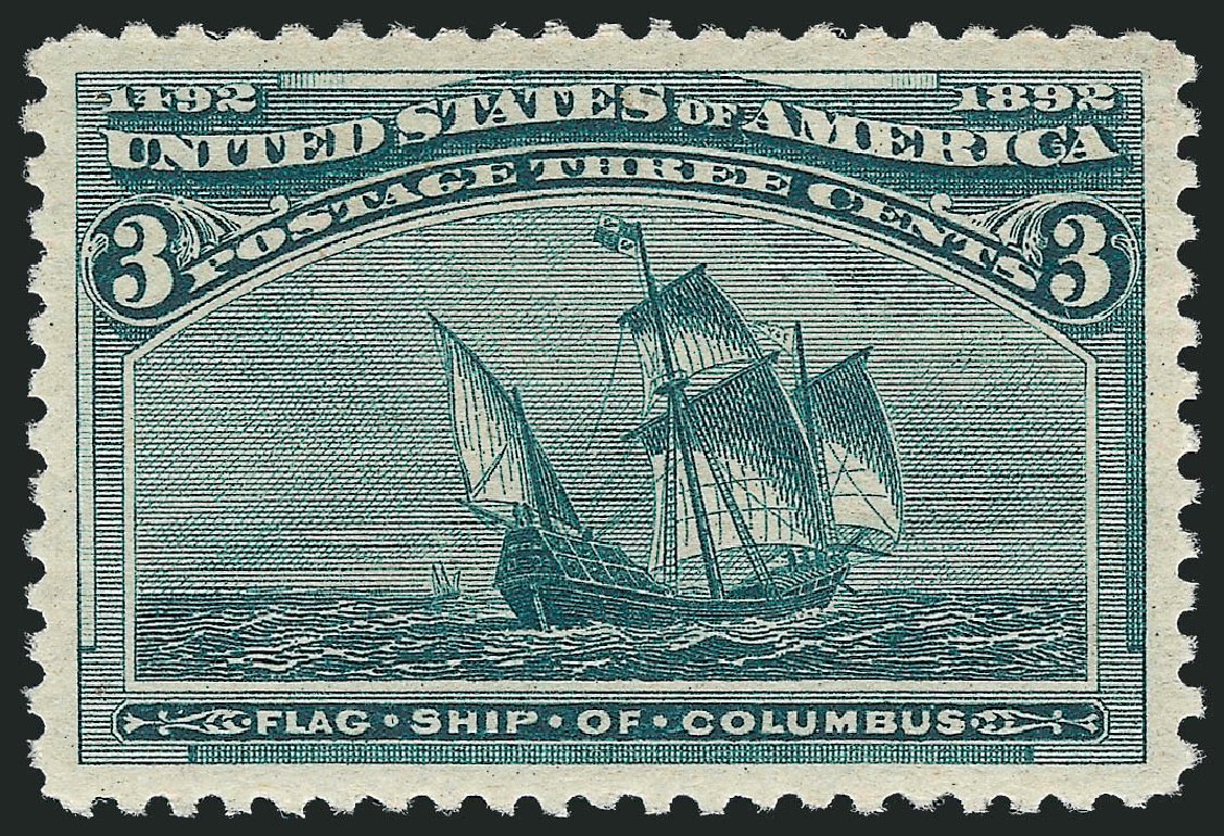 US Stamps Prices Scott Catalogue #232: 3c 1893 Columbian Exposition. Robert Siegel Auction Galleries, Mar 2011, Sale 1007, Lot 2405