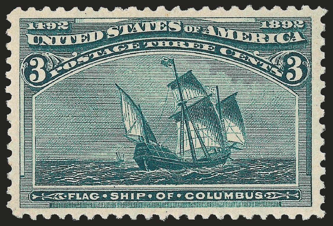 Values of US Stamp Scott Catalogue # 232: 1893 3c Columbian Exposition. Robert Siegel Auction Galleries, Dec 2008, Sale 967, Lot 4355