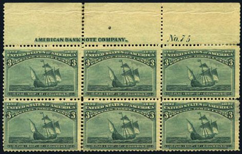 US Stamp Value Scott Catalog #232: 1893 3c Columbian Exposition. Harmer-Schau Auction Galleries, Aug 2012, Sale 94, Lot 1302