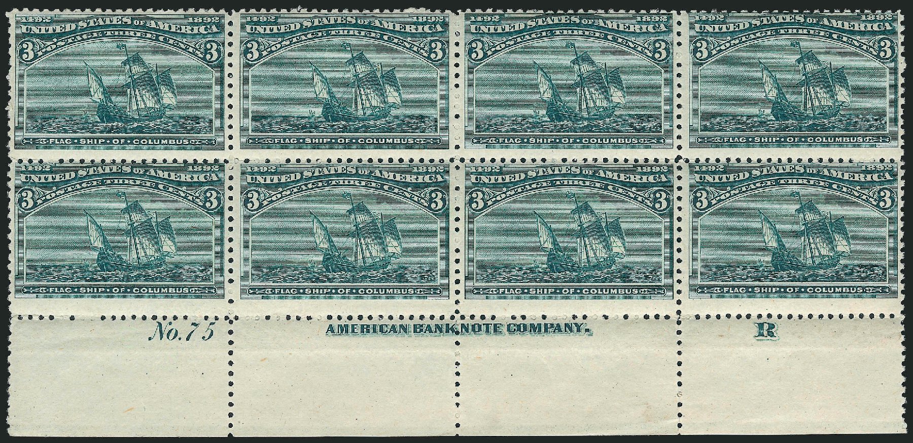 Cost of US Stamp Scott Catalog # 232 - 3c 1893 Columbian Exposition. Robert Siegel Auction Galleries, Apr 2009, Sale 971, Lot 1112