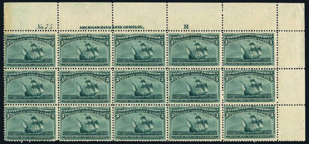 US Stamp Price Scott Cat. # 232: 1893 3c Columbian Exposition. Harmer-Schau Auction Galleries, Oct 2013, Sale 99, Lot 153