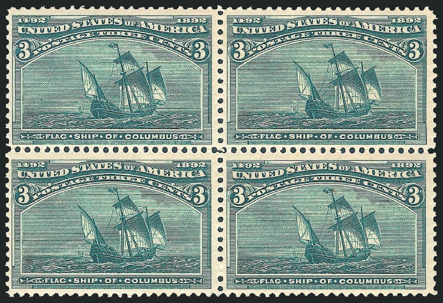 US Stamp Prices Scott Cat. #232 - 1893 3c Columbian Exposition. Robert Siegel Auction Galleries, Mar 2013, Sale 1040, Lot 1523