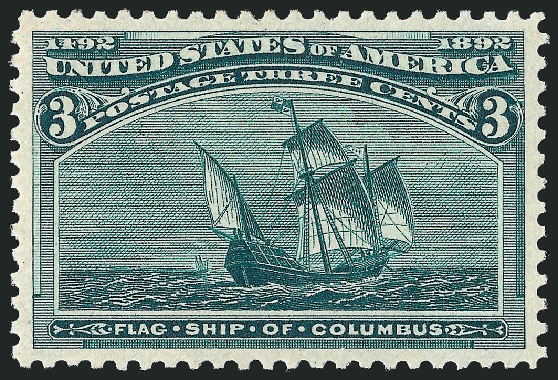 Values of US Stamps Scott Cat. 232: 1893 3c Columbian Exposition. Robert Siegel Auction Galleries, Dec 2008, Sale 967, Lot 4353
