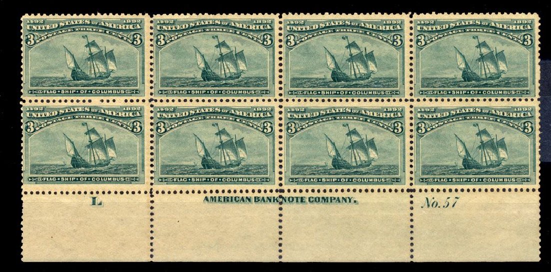 US Stamps Value Scott Catalogue #232: 3c 1893 Columbian Exposition. Cherrystone Auctions, Mar 2008, Sale 200803, Lot 206