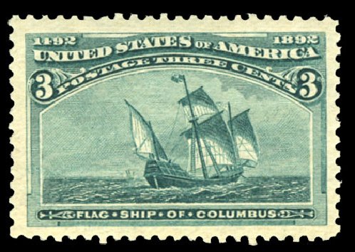 US Stamps Value Scott Catalogue # 232 - 1893 3c Columbian Exposition. Cherrystone Auctions, Jul 2013, Sale 201307, Lot 76
