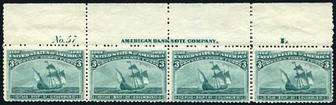 Prices of US Stamp Scott Cat. # 232: 3c 1893 Columbian Exposition. Harmer-Schau Auction Galleries, Feb 2010, Sale 84, Lot 1426