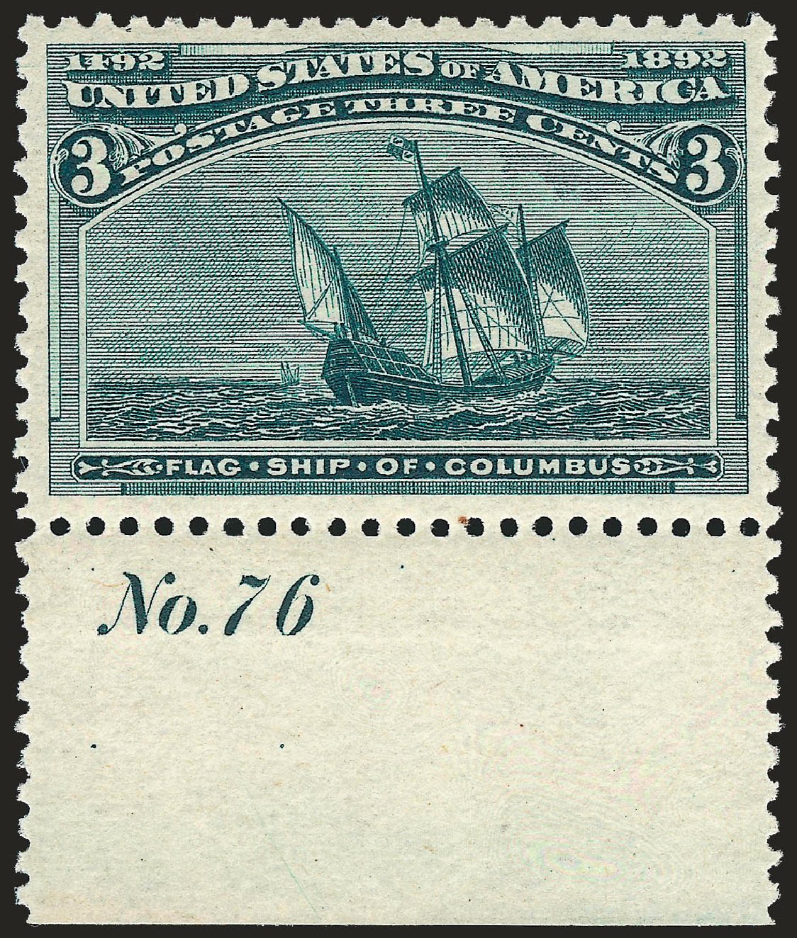 Values of US Stamp Scott Catalog #232 - 1893 3c Columbian Exposition. Robert Siegel Auction Galleries, Dec 2008, Sale 967, Lot 4356
