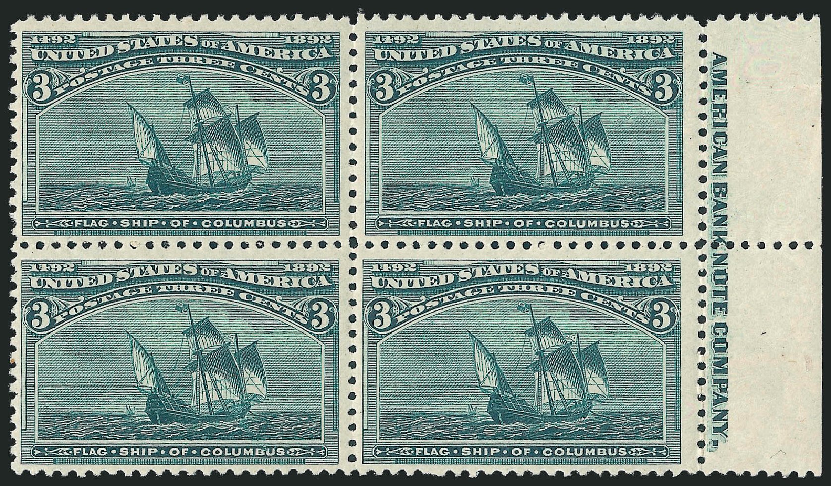 Value of US Stamp Scott Cat. 232 - 3c 1893 Columbian Exposition. Robert Siegel Auction Galleries, Sep 2009, Sale 976, Lot 1676