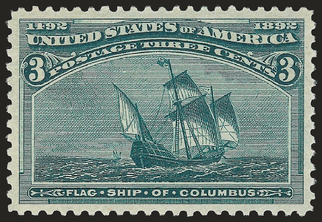 US Stamp Price Scott Catalog #232: 3c 1893 Columbian Exposition. Robert Siegel Auction Galleries, Jun 2010, Sale 992, Lot 2286
