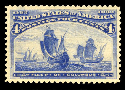 Cost of US Stamps Scott Cat. 233 - 1893 4c Columbian Exposition. Cherrystone Auctions, Jul 2013, Sale 201307, Lot 77