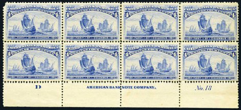 US Stamp Prices Scott #233: 4c 1893 Columbian Exposition. Harmer-Schau Auction Galleries, Feb 2009, Sale 80, Lot 1197