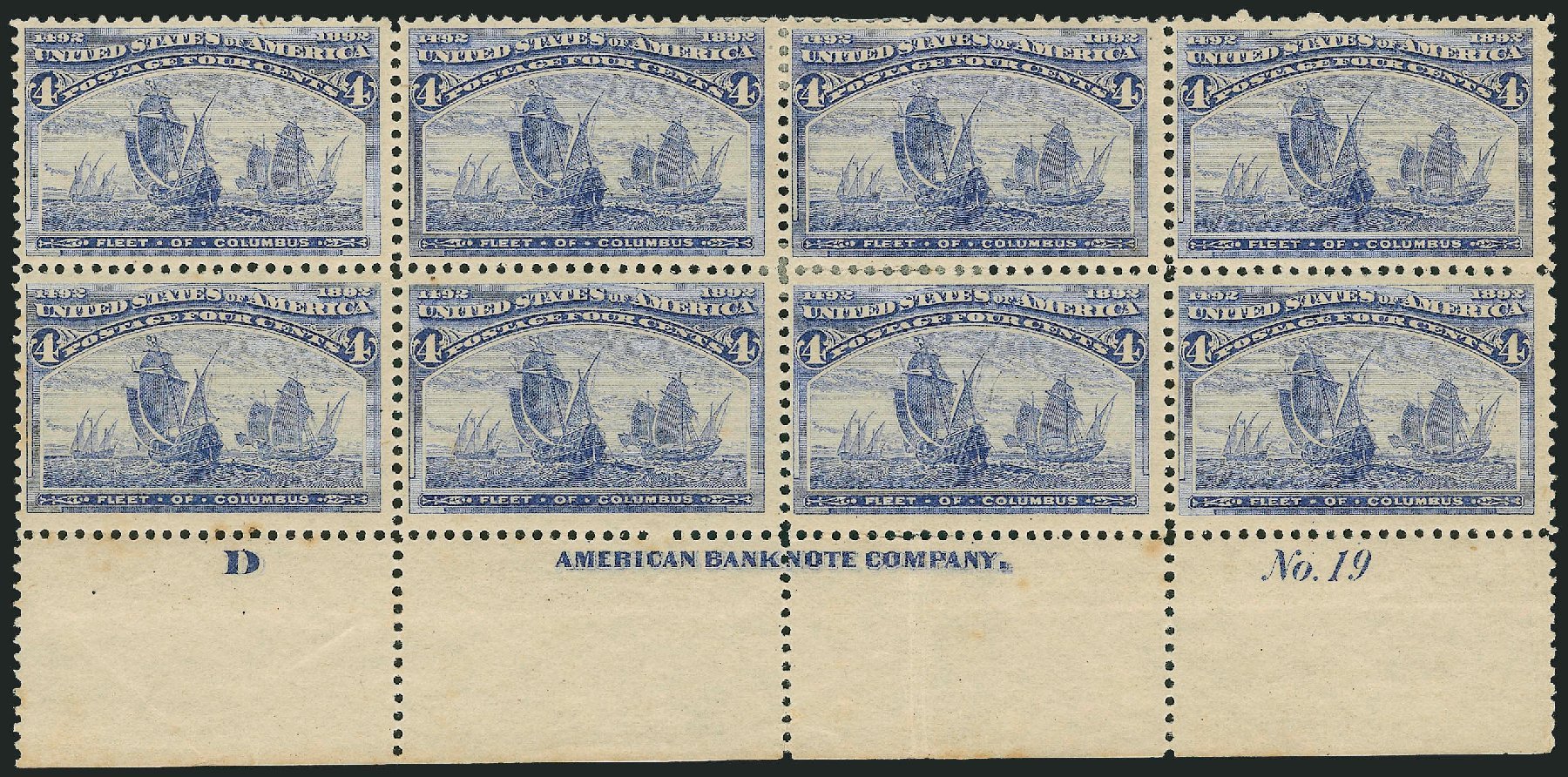 Price of US Stamp Scott Catalogue 233: 4c 1893 Columbian Exposition. Robert Siegel Auction Galleries, Mar 2014, Sale 1067, Lot 1217
