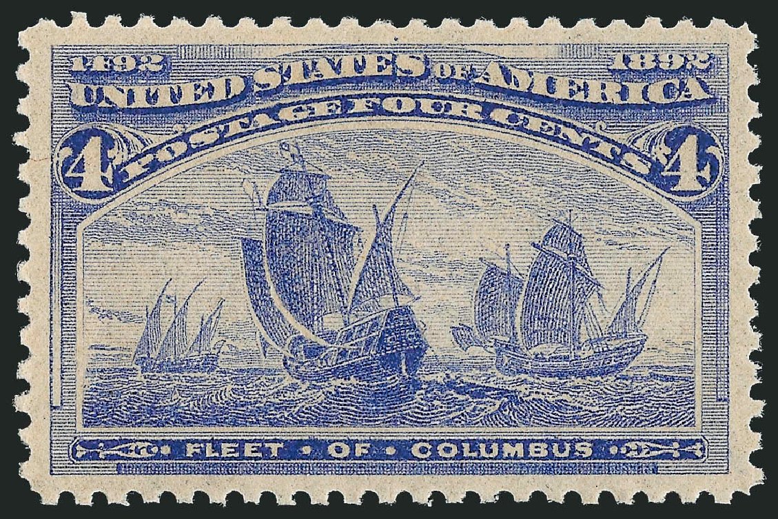 Cost of US Stamps Scott Catalog #233 - 1893 4c Columbian Exposition. Robert Siegel Auction Galleries, Sep 2009, Sale 976, Lot 1677