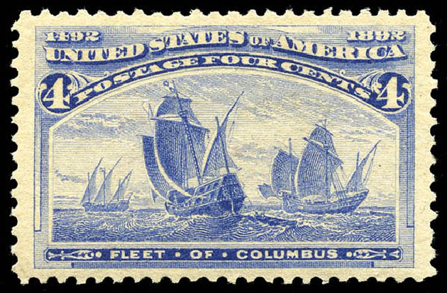 Values of US Stamps Scott Catalog 233: 1893 4c Columbian Exposition. Matthew Bennett International, May 2014, Sale 350, Lot 338