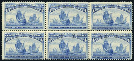 Cost of US Stamps Scott Catalogue #233 - 4c 1893 Columbian Exposition. Harmer-Schau Auction Galleries, Feb 2010, Sale 84, Lot 1428