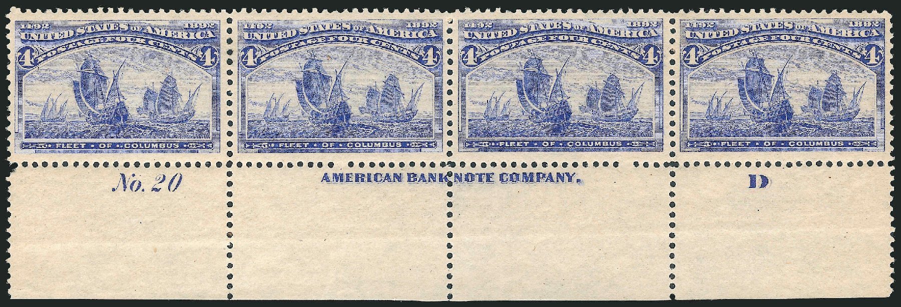 Costs of US Stamp Scott Catalog 233 - 1893 4c Columbian Exposition. Robert Siegel Auction Galleries, Nov 2013, Sale 1061, Lot 3678