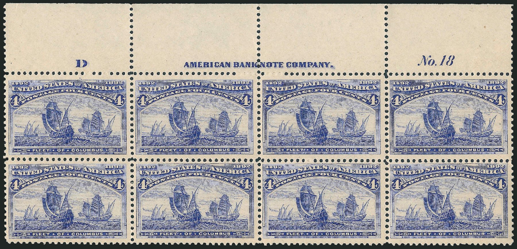 US Stamps Price Scott 233 - 4c 1893 Columbian Exposition. Robert Siegel Auction Galleries, Apr 2009, Sale 971, Lot 1118