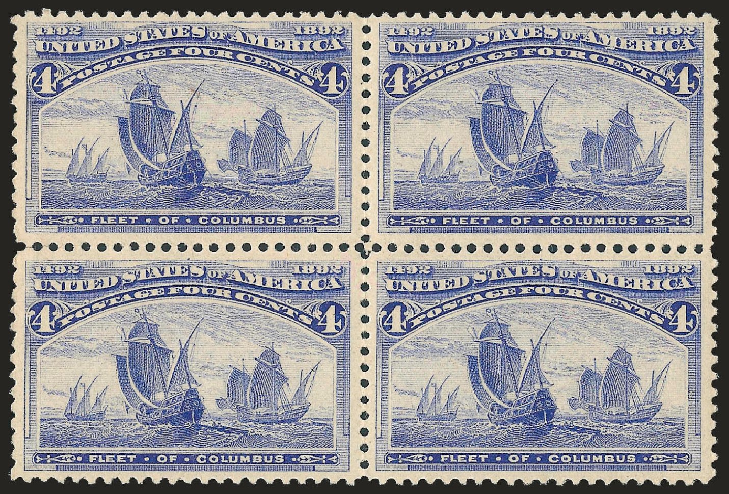 US Stamps Value Scott # 233 - 1893 4c Columbian Exposition. Robert Siegel Auction Galleries, Jun 2010, Sale 992, Lot 2288