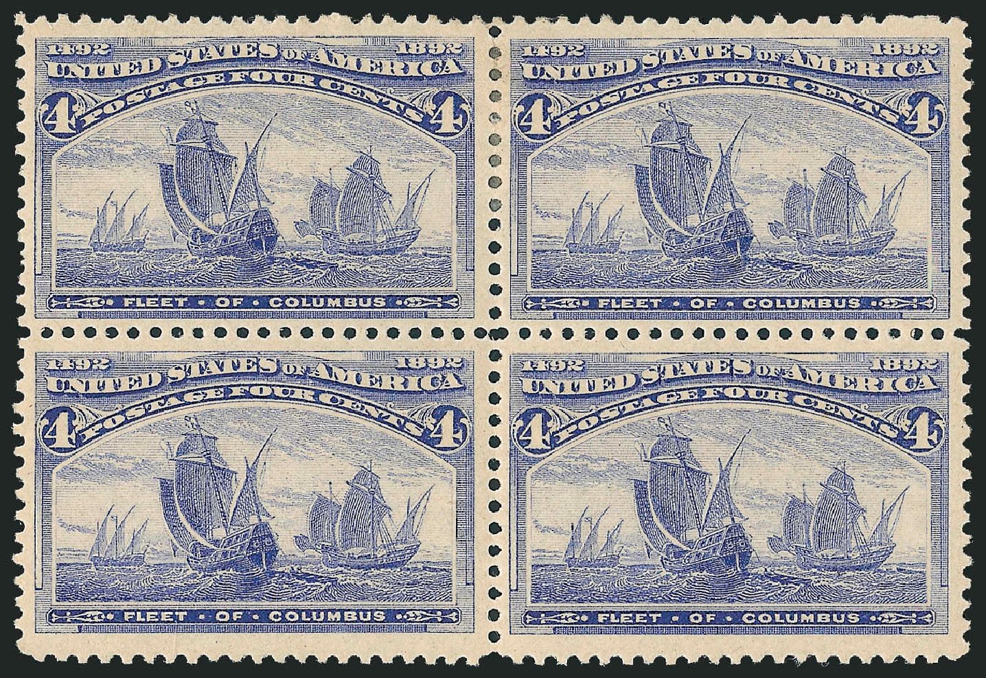US Stamps Values Scott #233 - 1893 4c Columbian Exposition. Robert Siegel Auction Galleries, Oct 2010, Sale 997, Lot 5678