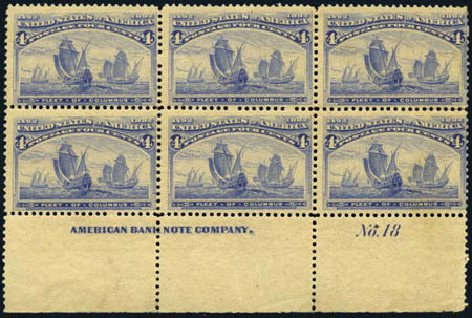 US Stamps Value Scott Catalog # 233: 1893 4c Columbian Exposition. Harmer-Schau Auction Galleries, Aug 2012, Sale 94, Lot 1309