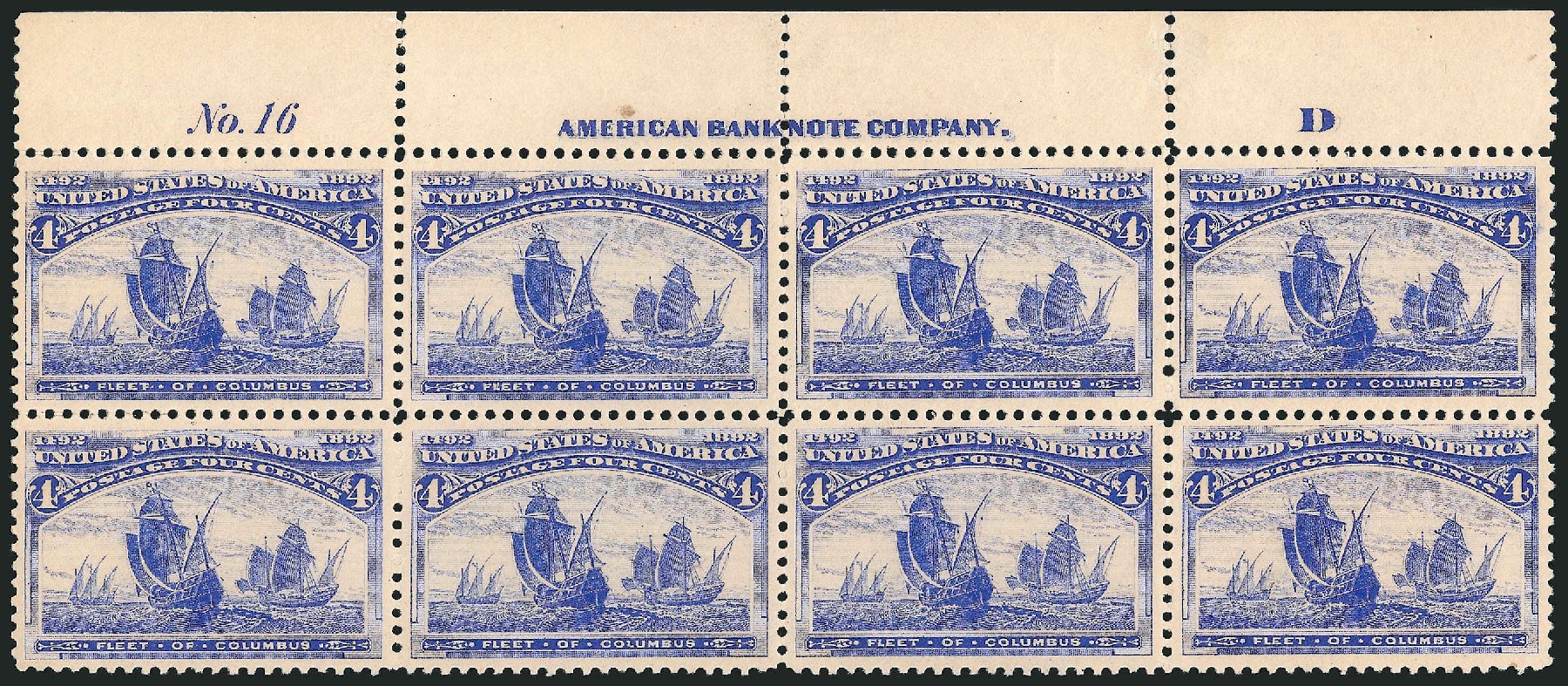 US Stamps Prices Scott Catalog #233: 1893 4c Columbian Exposition. Robert Siegel Auction Galleries, Nov 2014, Sale 1084, Lot 3529